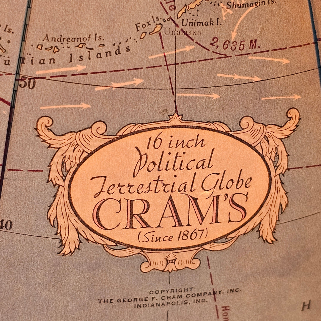 16" Cram's Standing Light Up Political Terrestrial Globe