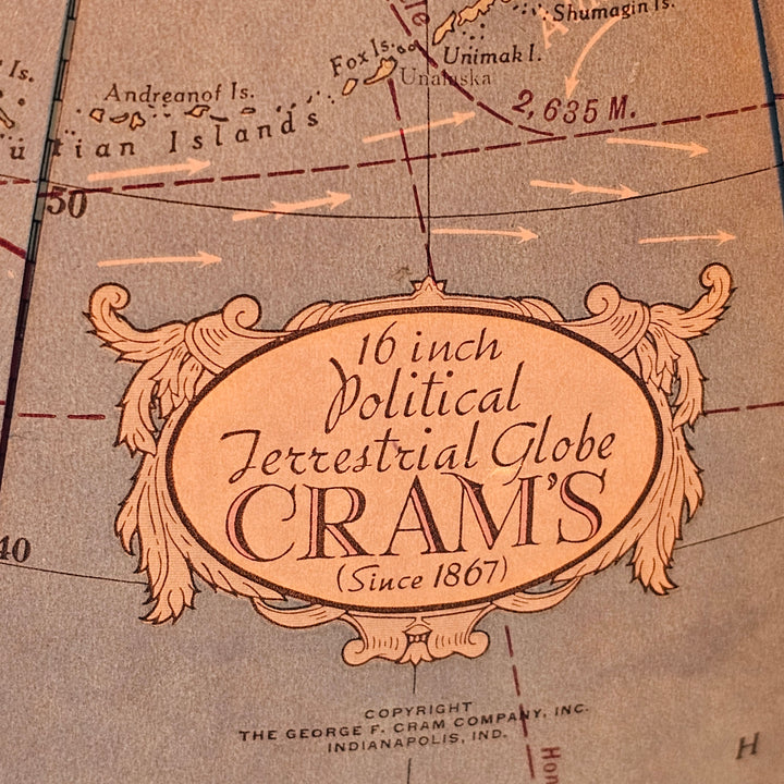 16" Cram's Standing Light Up Political Terrestrial Globe