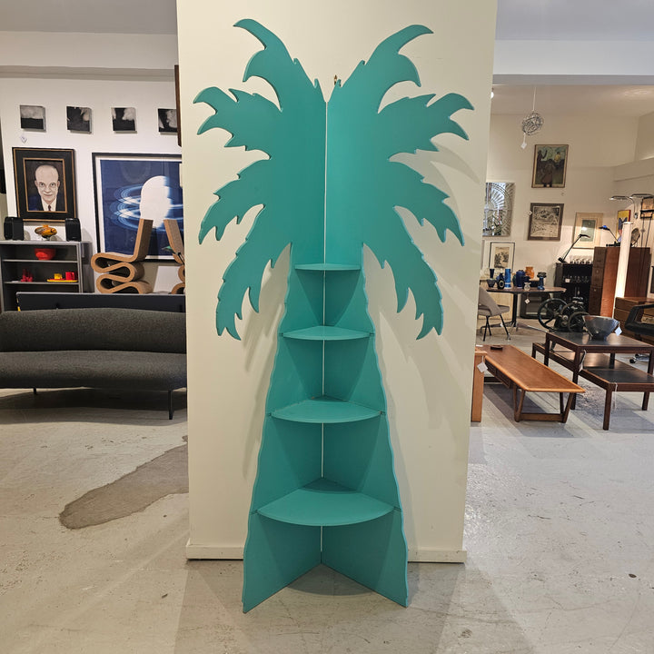 Vintage Wooden Palm Tree Sculptural Shelf