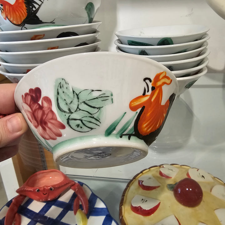 (7) Painted Chinese Footed Bowls