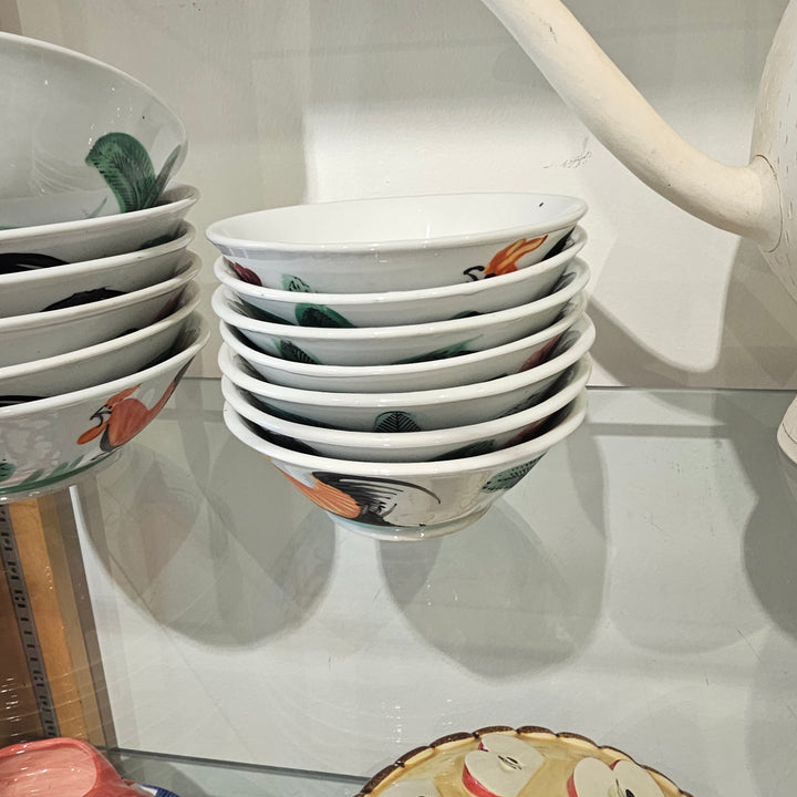 (7) Painted Chinese Footed Bowls