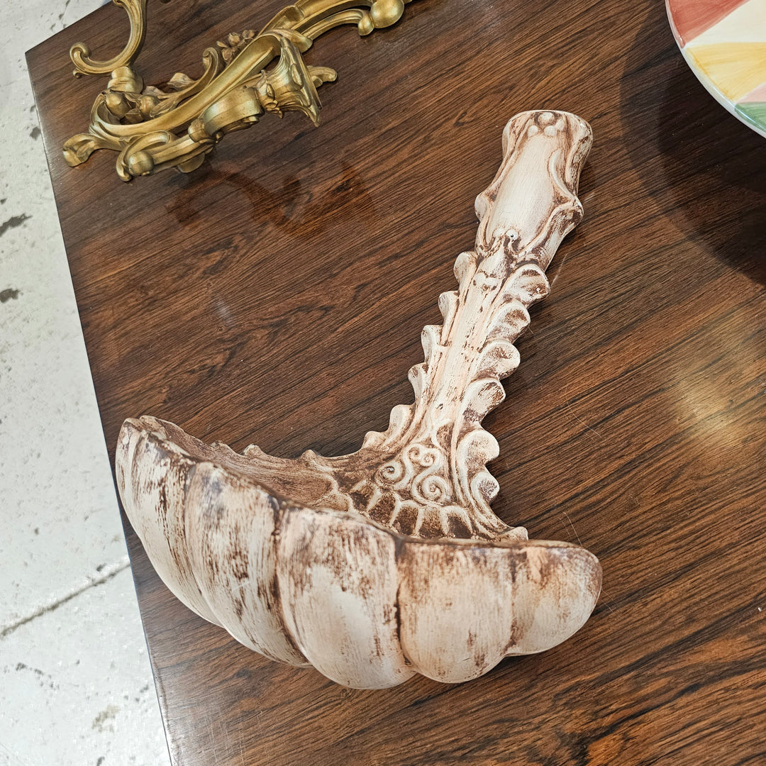Vintage Ceramic Shell Wall Mount Spoon / Bowl