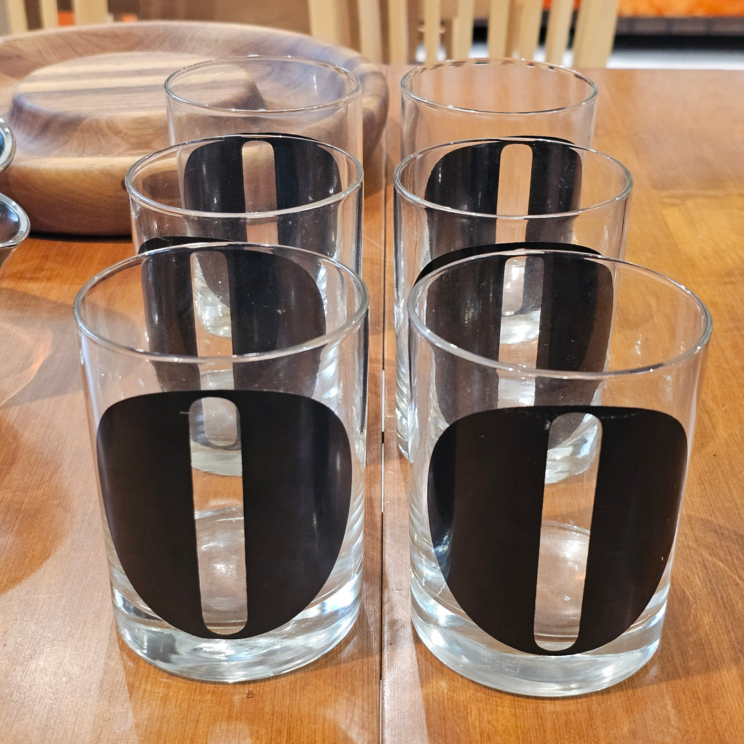 (6) Vintage Monogrammed Lowball Glasses