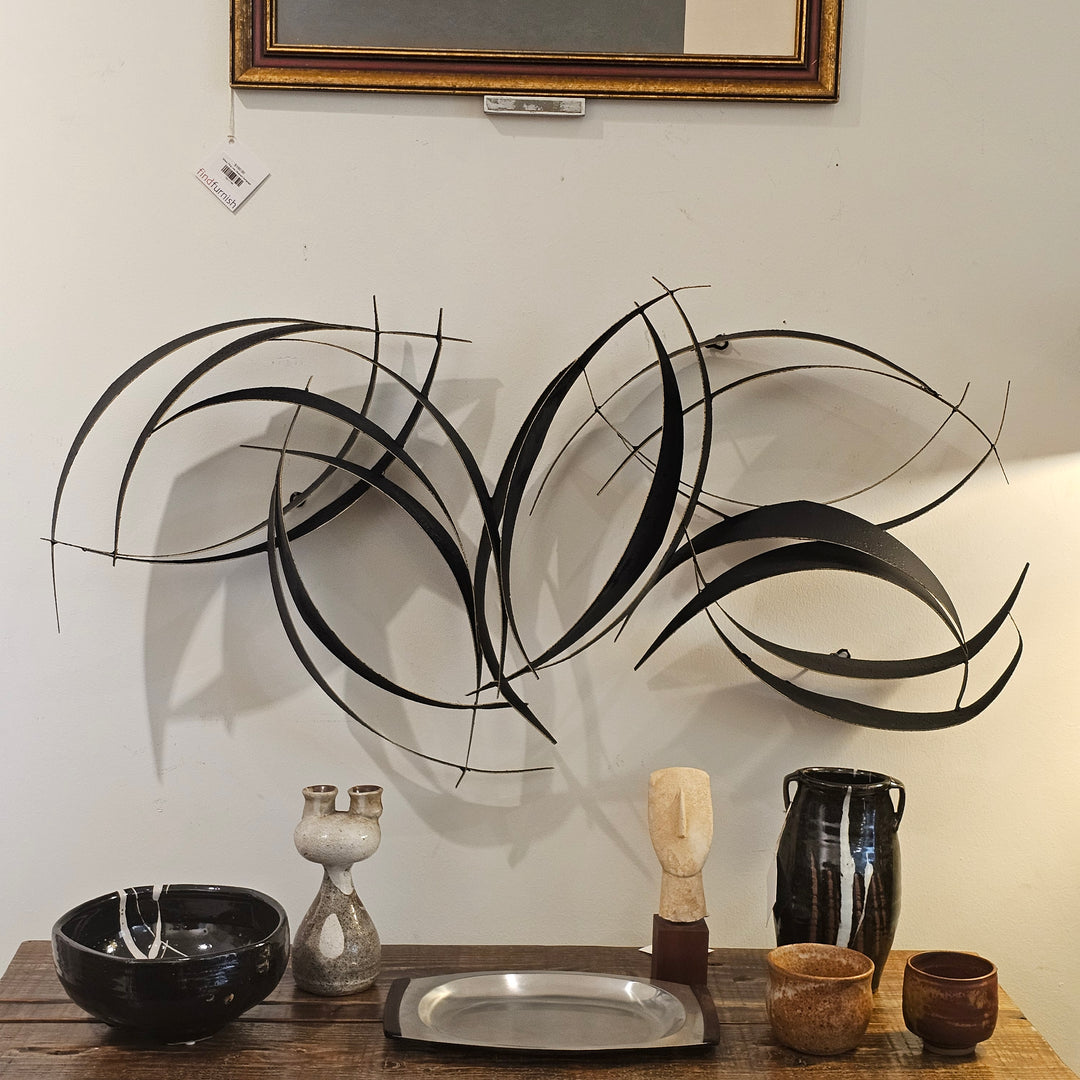 Curtis Jere 'Flight' Black Metal Wall Sculpture