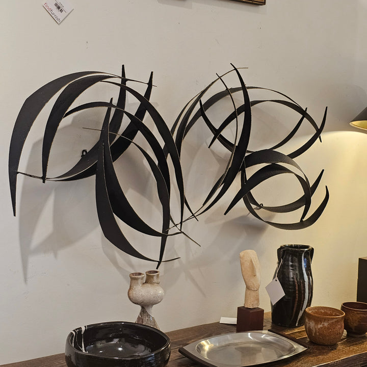 Curtis Jere 'Flight' Black Metal Wall Sculpture