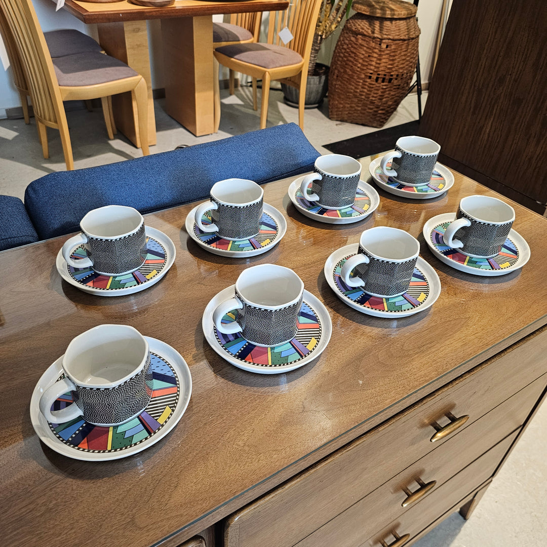 (8) Scenario Metropol Mugs & Saucers by Barbara Brenner