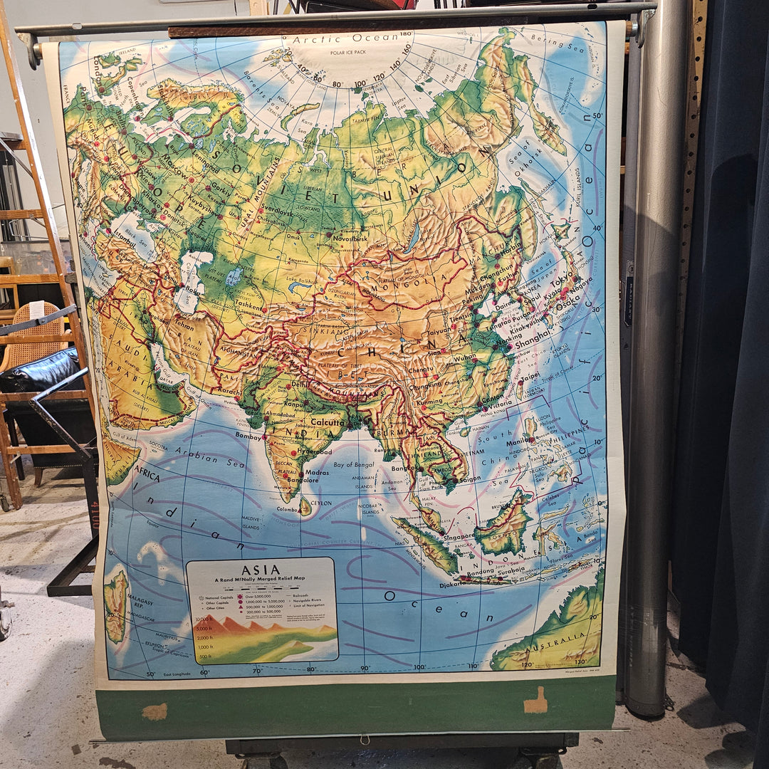 Rand McNally Pull Down Map of Asia