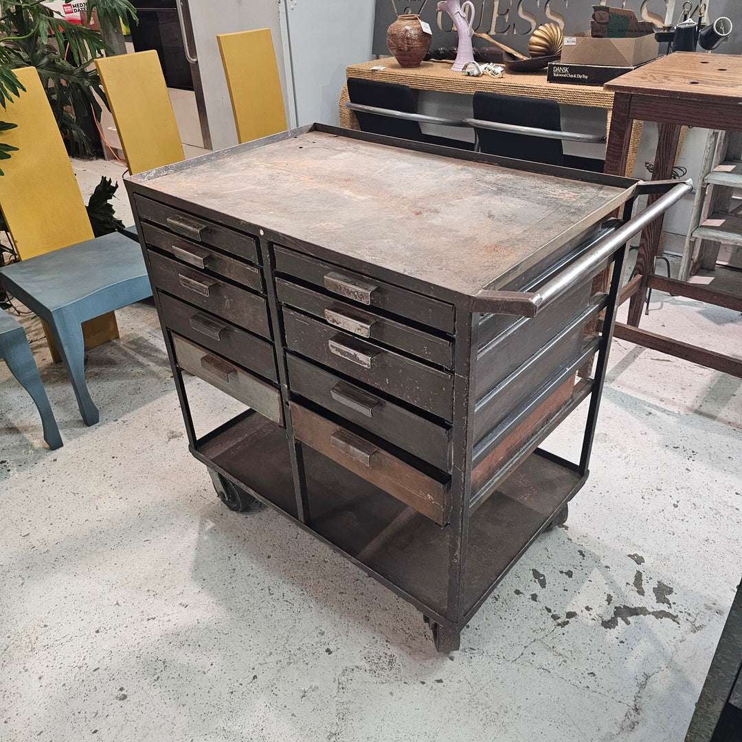 Industrial Metal Cart w/ Drawers