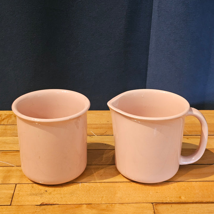 Pink Crown Corning Cream & Sugar Set