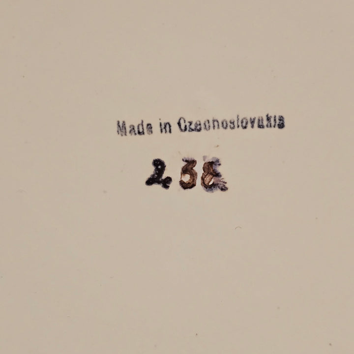 Czechoslovakian Pottery Art Deco Tulip Handled Platter