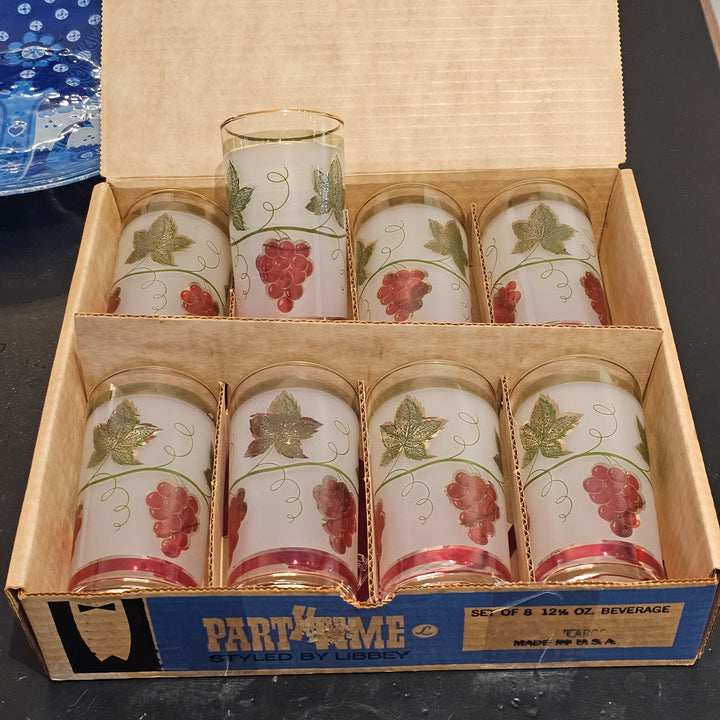 Set of 8 Libbey Largo Hiball Glasses w/Box