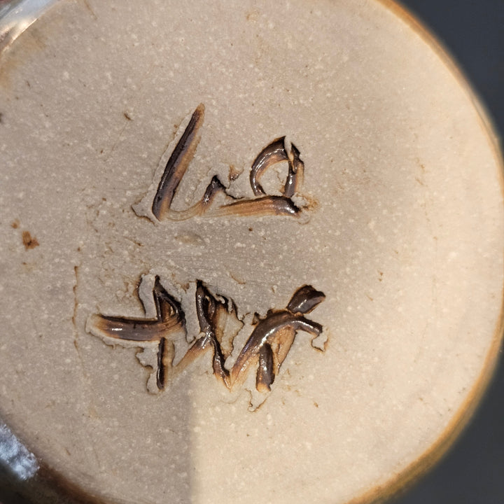 Art Pottery Blue Glazed Small Bud Vase/Jug - Signed