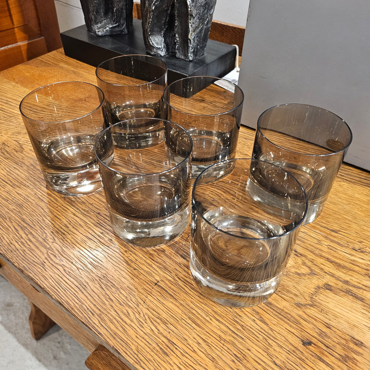 (6) Estelle Gray Smoke Rocks Glasses