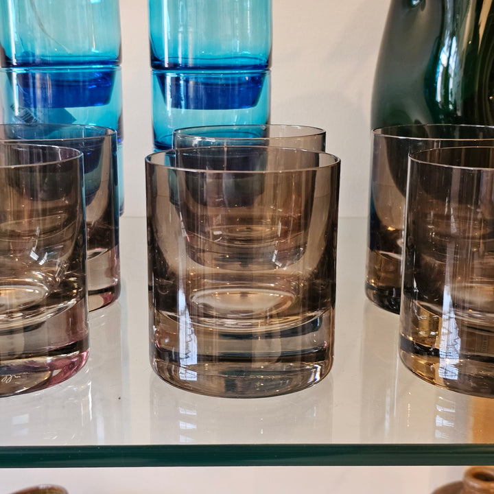 (6) Estelle Gray Smoke Rocks Glasses