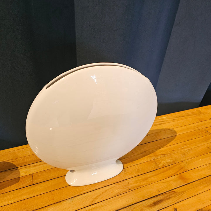 Postmodern White Circular Vase