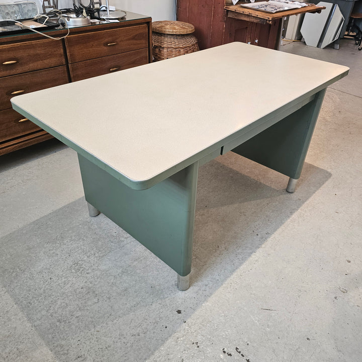 Globe Wernicke Green Metal Table w/ Drawer