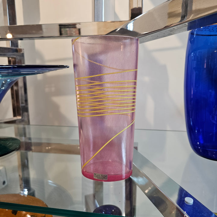 Bertil Vallien Signed Pink & Yellow Vase