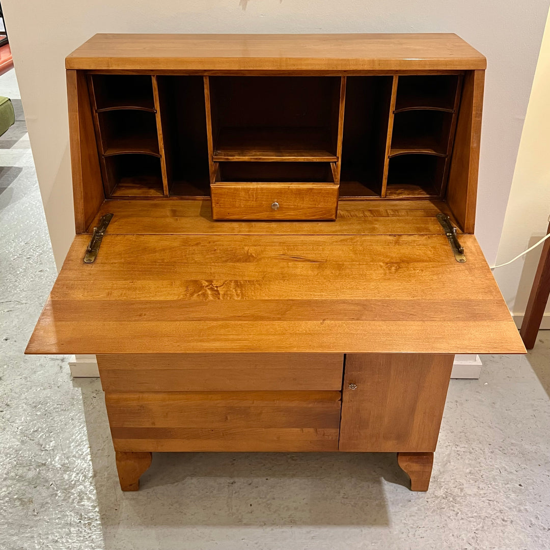Restored Solid Maple Secretary Desk
